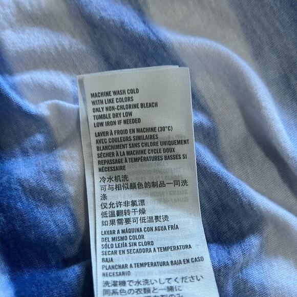 Abercrombie & Fitch Blue and White Striped V-neck Knit Top Size Large - Picture 8 of 8